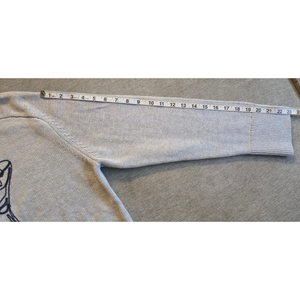 Abercrombie & Fitch Martini Embroidered Sweater Women's M Gray Knit Crewneck - Picture 5 of 6